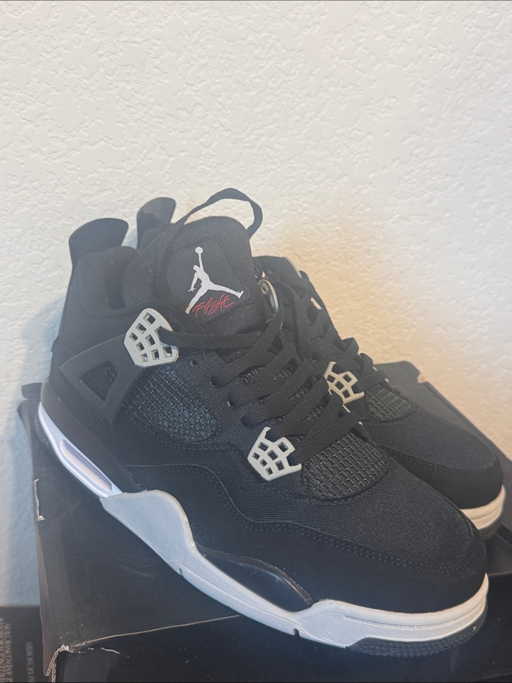 Jordan 4 Athletic Sneakers with White Accents